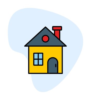 Eve. Web simgesi basit illüstrasyon