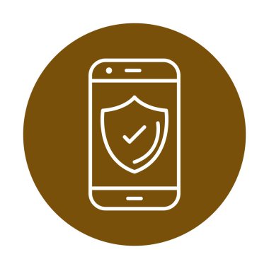 Güvenlik Düz simgesi, Kalkanlı Telefon 