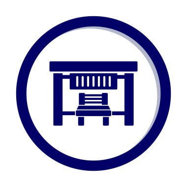 Otobüs Durağı Web simgesi vektör illüstrasyonu