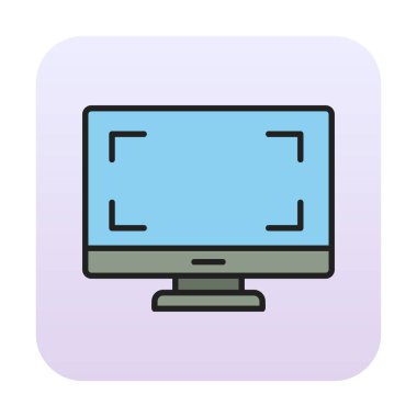 bilgisayar izleme simgesi, vektör illüstrasyonu basit tasarım