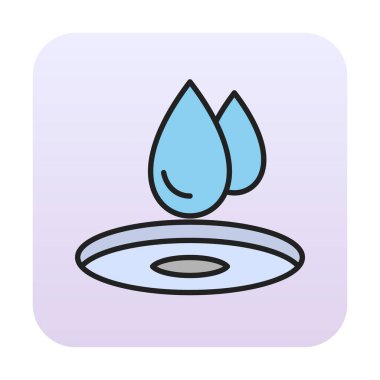 su damlası ağ simgesi, vektör illüstrasyonu 