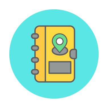 Soyut arkaplan vektöründe adres defteri simgesi izole edildi