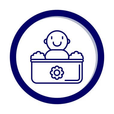 Bebek Banyo ikonu, vektör çizimi. çizgi film karakter biçimi.