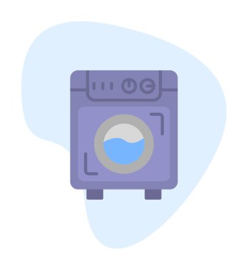 çamaşır makinesi simgesi. Kıyafetler için çamaşır makinesi vektör simgesi çizimi.                                        