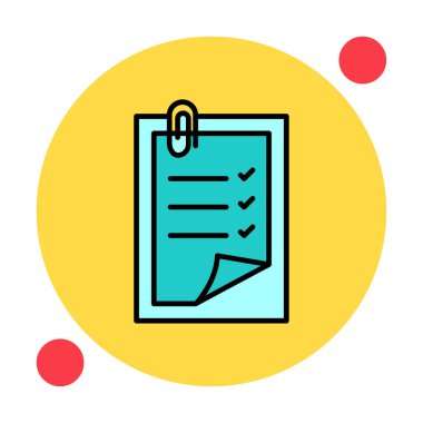 Basit not defteri arayüzü simgesi, vektör illüstrasyonu