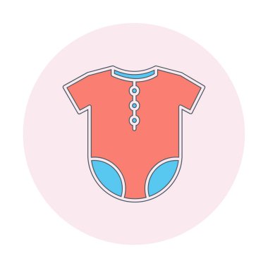 Bebek Kıyafeti Simgesi, Bebek Giysisi, Vektör İllüstrasyonu