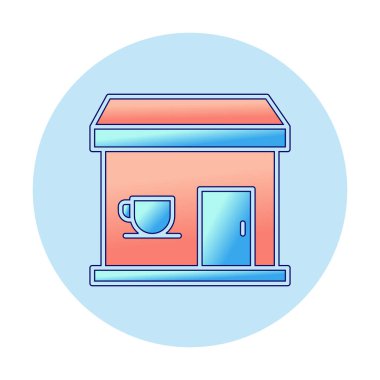 Kahve dükkanı ikonu. Basit logo