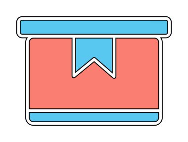 Teslimat kutusu simgesi, vektör illüstrasyonu basit tasarım