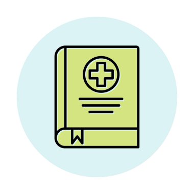 tıp kitabı web simgesi, vektör illüstrasyonu