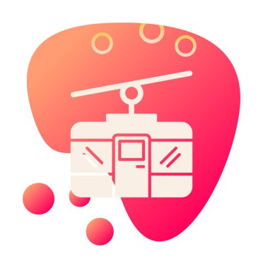 Basit Kablo Araba simgesi, vektör illüstrasyonu