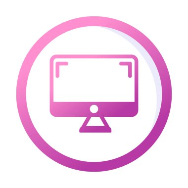 bilgisayar izleme simgesi, vektör illüstrasyonu basit tasarım