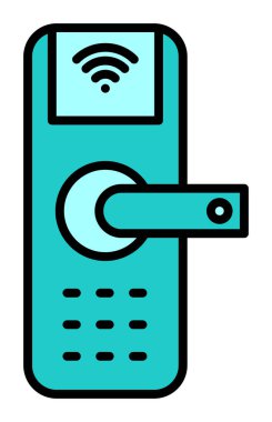 Akıllı Kapı simgesi vektör çizimi