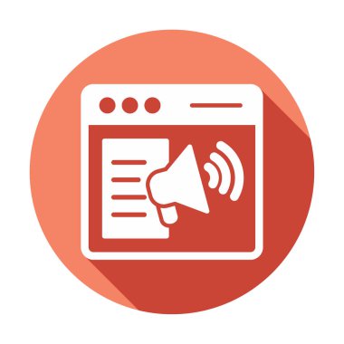 Webpage Çevrimiçi Pazarlama. Contour sembolü. Vektör izole çizimi.