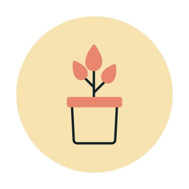 pot simge vektör çizim bitki