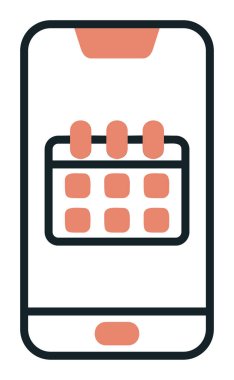 Beyaz arkaplanda Akıllı Telefon Takvim vektör çizelgesi
