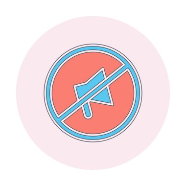 Sessizleştirilmiş simge vektör çizimi