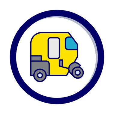 Tuk Tuk simge vektör illüstrasyonu