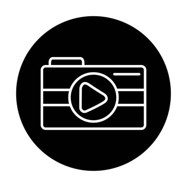 Video kamera. Web simgesi basit illüstrasyon 