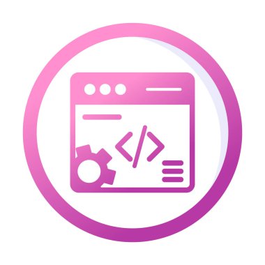 Düz biçimde web geliştirme simgesi. yazılım ve web sitesi sembolleri                           