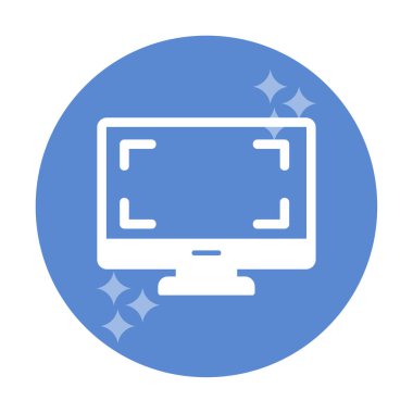 bilgisayar izleme simgesi, vektör illüstrasyonu basit tasarım