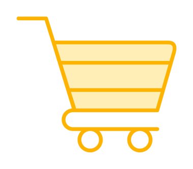 Alışveriş arabası simgesi, vektör çizimi basit tasarım