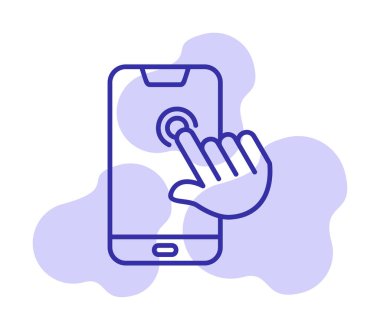 dokunmatik ekran simgesi, vektör illüstrasyonu 
