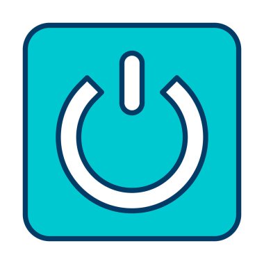 Güç düğmesi simgesi. İnce çizgi çizimi. vektör simgesi beyazda izole edildi