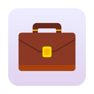 Evrak çantası vektör düz simgesi. İş durumu simgesi, bavul emojisi, vektör illüstrasyonu