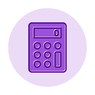 Hesap makinesi simgesi, beyaz arkaplanda renkli illüstrasyon