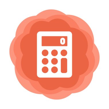 Hesap makinesi simgesi, beyaz arkaplanda renkli illüstrasyon