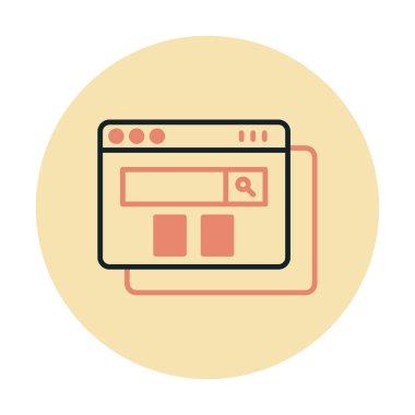 tarayıcı web sayfası simgesi, vektör illüstrasyonu