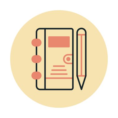 not defteri simgesi soyut arkaplan vektöründe izole edildi