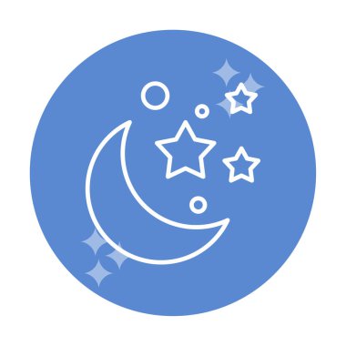 Ay ve yıldızlar. Web simgesi basit illüstrasyon