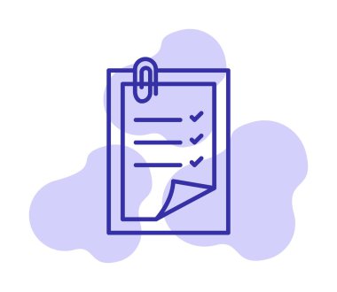 Basit not defteri arayüzü simgesi, vektör illüstrasyonu