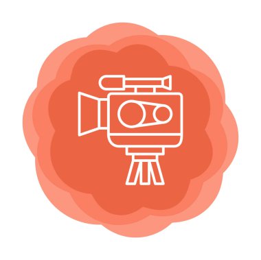 Video kamera. Web simgesi basit illüstrasyon 