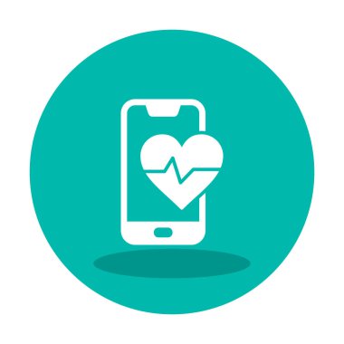 Akıllı telefon ekranında kalp atış hızı sembolü, satır biçimi simgesi, vektör tasarımı 