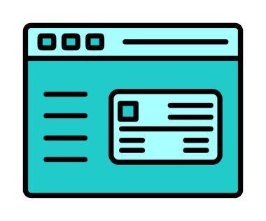 Basit Web Ödeme simgesi, vektör illüstrasyonu