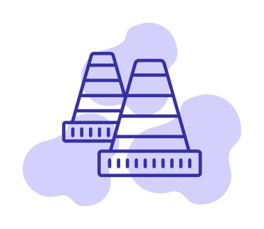 Trafik konisi simgesi vektör çizimi 