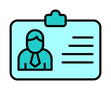 Ofis Giriş Kartı simgesinin vektör illüstrasyonu 