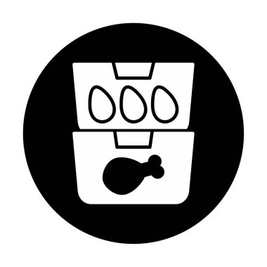 yiyecek kabı ikonu vektör illüstrasyonu