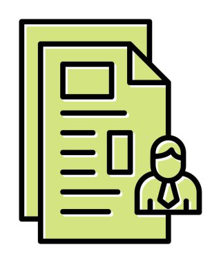 Beyaz arkaplanda istihdam ve iş özgeçmişi simgesi