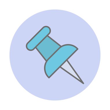 İğne simgesine bas. vektör illüstrasyonu