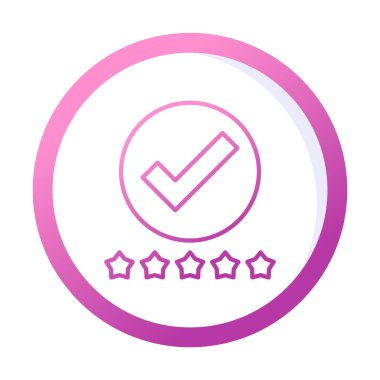 işaretleme işareti ve beş yıldız simgesi, vektör illüstrasyonu