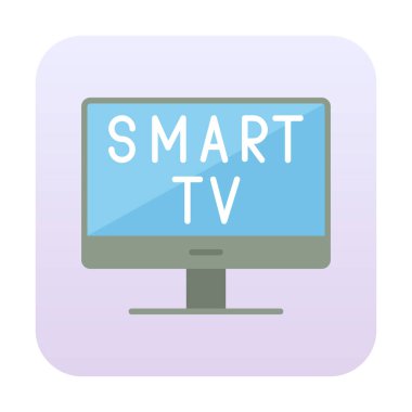 Basit Akıllı TV simgesi, vektör illüstrasyonu
