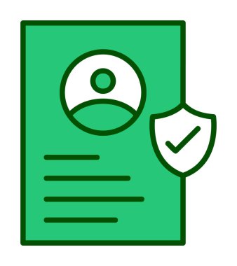 İşaretli işaret simgesi, vektör illüstrasyonlu profil belgesi