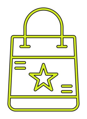 Alışveriş poşeti simgesi, vektör illüstrasyonu basit tasarım