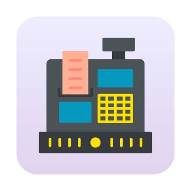 Kasiyer Makine simgesi vektör illüstrasyonu