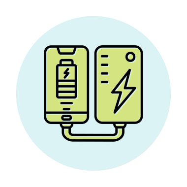 pil simgesi. renk çizgisi çizimi 