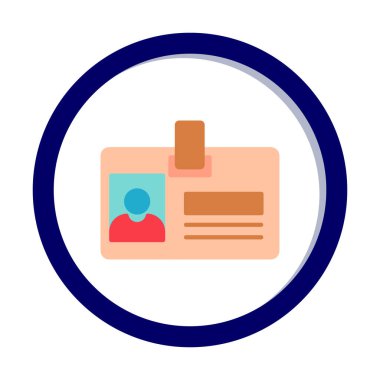 kimlik kartı simgesi, vektör illüstrasyonu basit tasarım