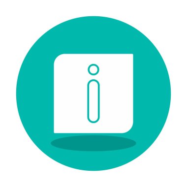 bilgi simgesi. bu daire beyaz bir arkaplanda izole edilmiş 